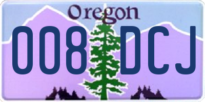 OR license plate 008DCJ