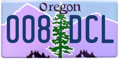 OR license plate 008DCL
