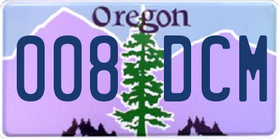 OR license plate 008DCM