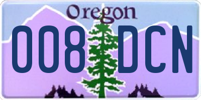 OR license plate 008DCN