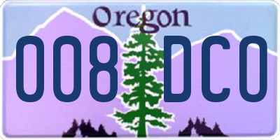 OR license plate 008DCO