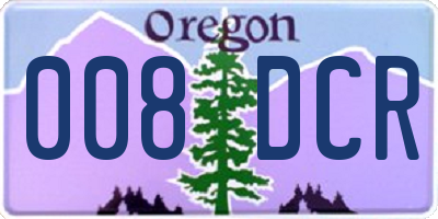 OR license plate 008DCR