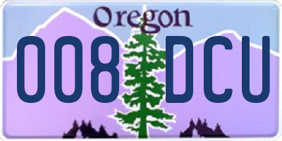OR license plate 008DCU