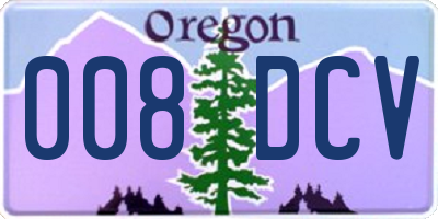 OR license plate 008DCV