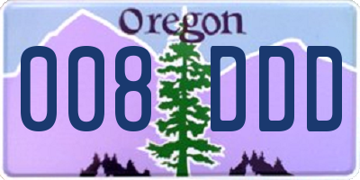 OR license plate 008DDD