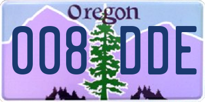 OR license plate 008DDE