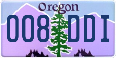 OR license plate 008DDI