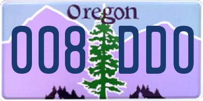 OR license plate 008DDO