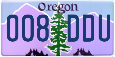 OR license plate 008DDU