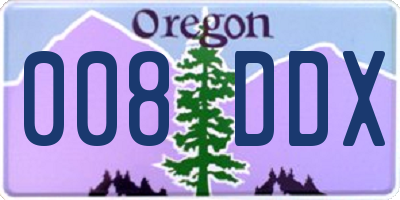 OR license plate 008DDX