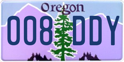 OR license plate 008DDY
