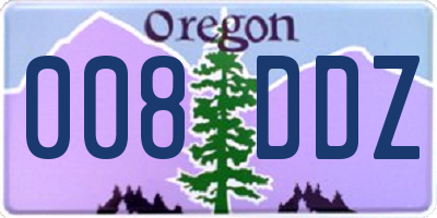 OR license plate 008DDZ