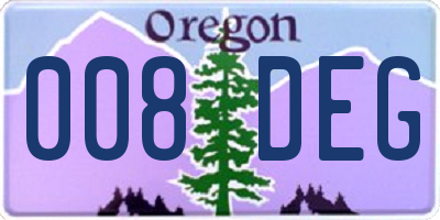 OR license plate 008DEG