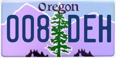 OR license plate 008DEH