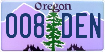 OR license plate 008DEN