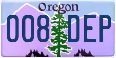 OR license plate 008DEP