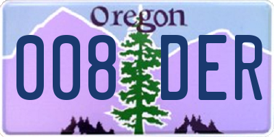 OR license plate 008DER
