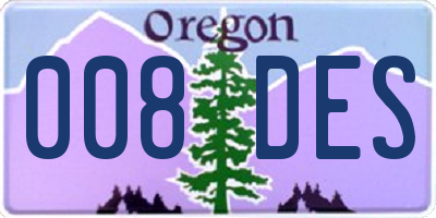 OR license plate 008DES