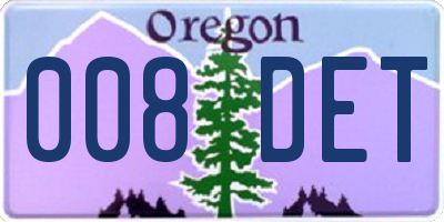 OR license plate 008DET