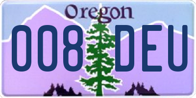OR license plate 008DEU