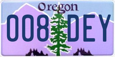 OR license plate 008DEY