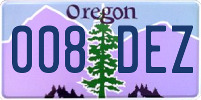 OR license plate 008DEZ