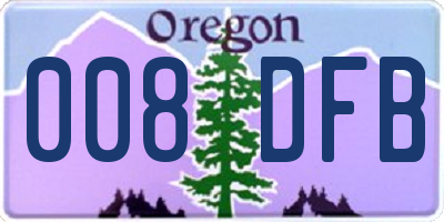 OR license plate 008DFB