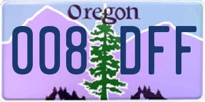 OR license plate 008DFF