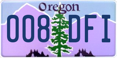 OR license plate 008DFI