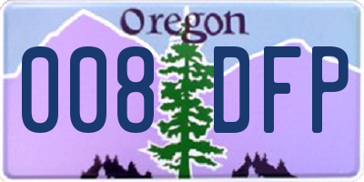 OR license plate 008DFP