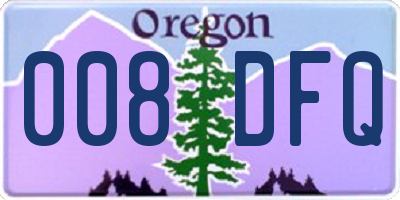 OR license plate 008DFQ