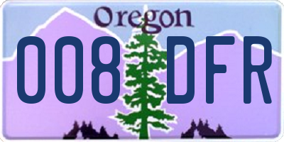 OR license plate 008DFR