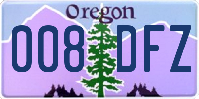 OR license plate 008DFZ