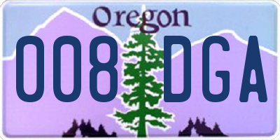 OR license plate 008DGA