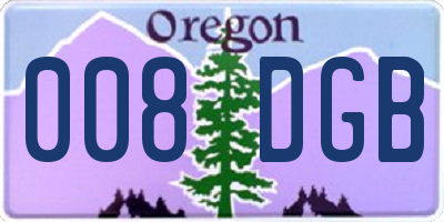 OR license plate 008DGB