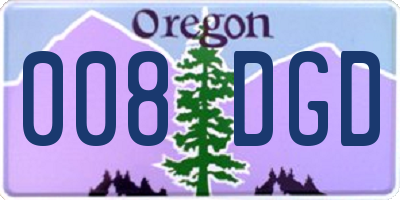 OR license plate 008DGD