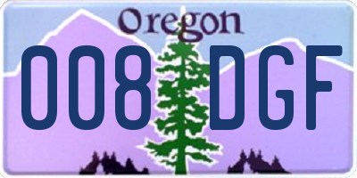 OR license plate 008DGF