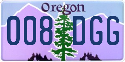 OR license plate 008DGG