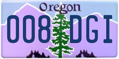 OR license plate 008DGI