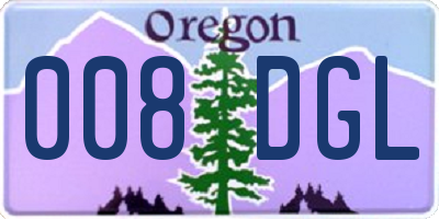 OR license plate 008DGL