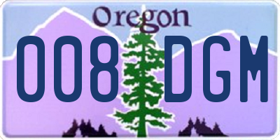 OR license plate 008DGM