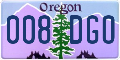 OR license plate 008DGO