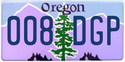 OR license plate 008DGP