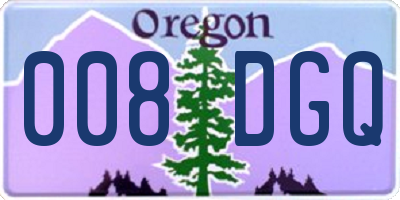 OR license plate 008DGQ