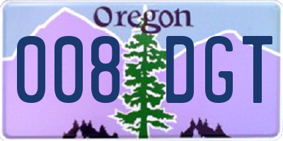 OR license plate 008DGT