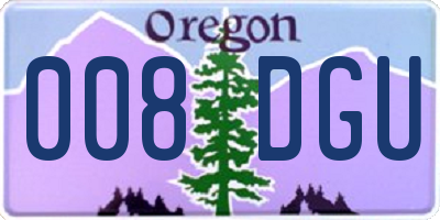 OR license plate 008DGU
