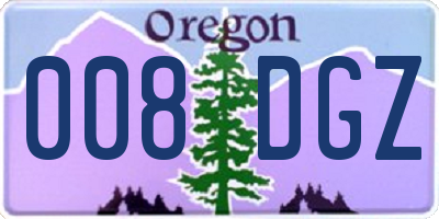 OR license plate 008DGZ