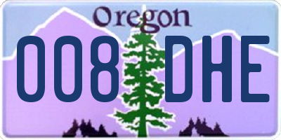 OR license plate 008DHE