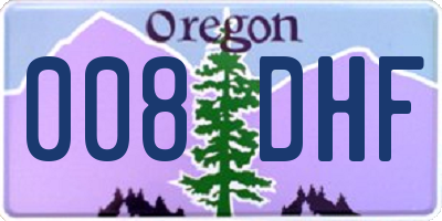 OR license plate 008DHF