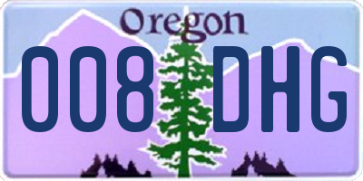 OR license plate 008DHG